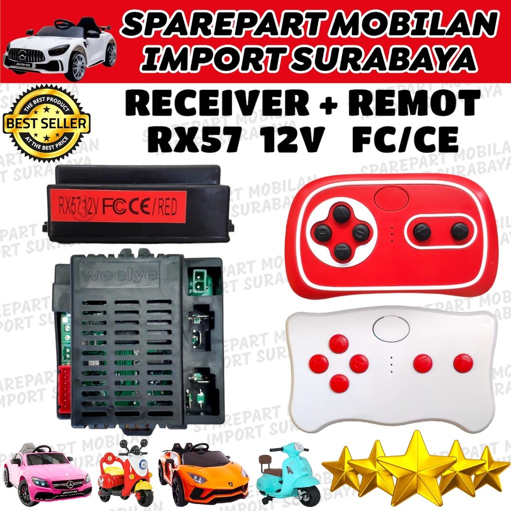 RECEIVER RX57 12V FC/CE MODUL MESIN MOTOR MOBIL MAINAN ANAK KAPASITAS 12V REMOT CONTROL WIRELESS PMB