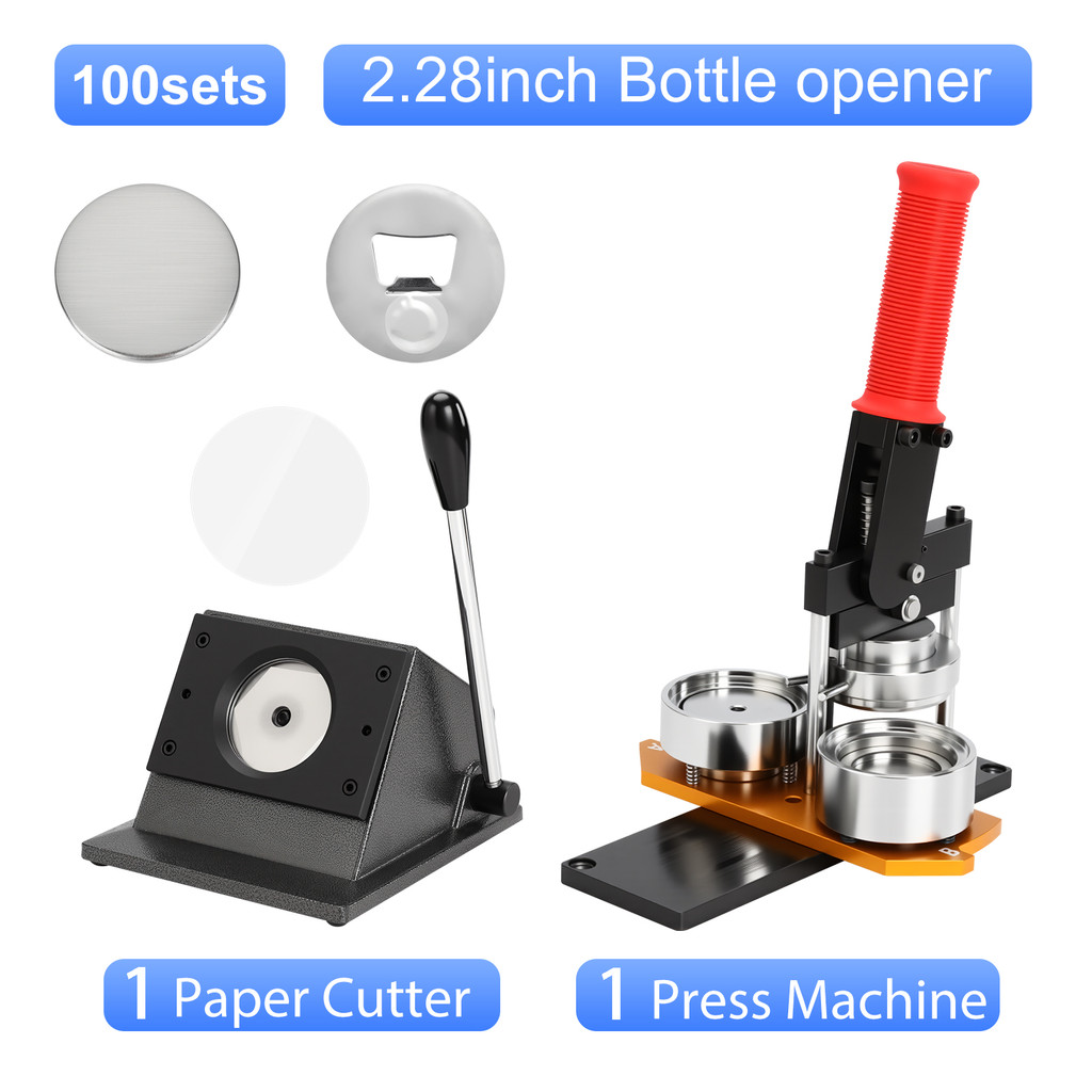 58mm Fridge Magnet Maker, Multi-Function Button Maker Machine, Photo Maker Machine , with 100-Piece 