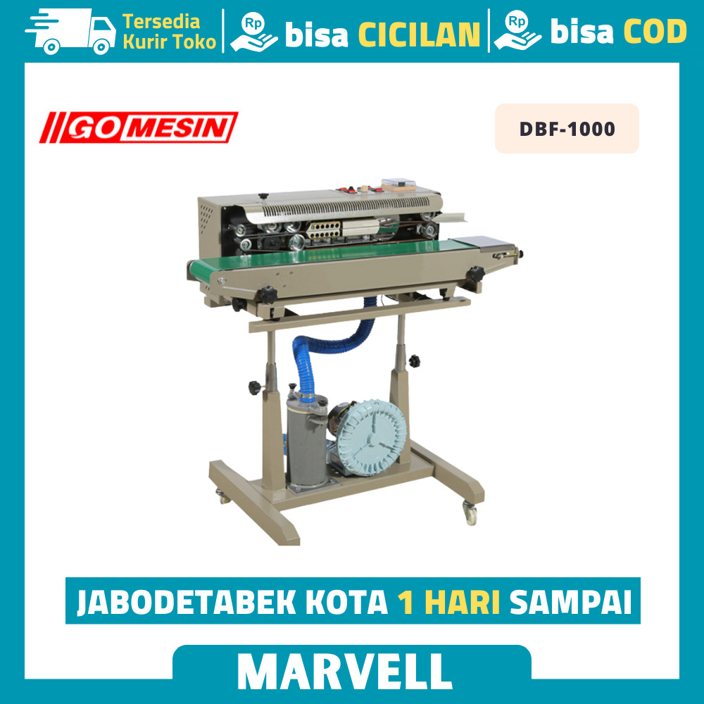 BAND SEALER ISI ANGIN GOMESIN DBF-1000G CONTINUOUS MESIN SEGEL PLASTIK KEMASAN DBF 1000 ORIGINAL
