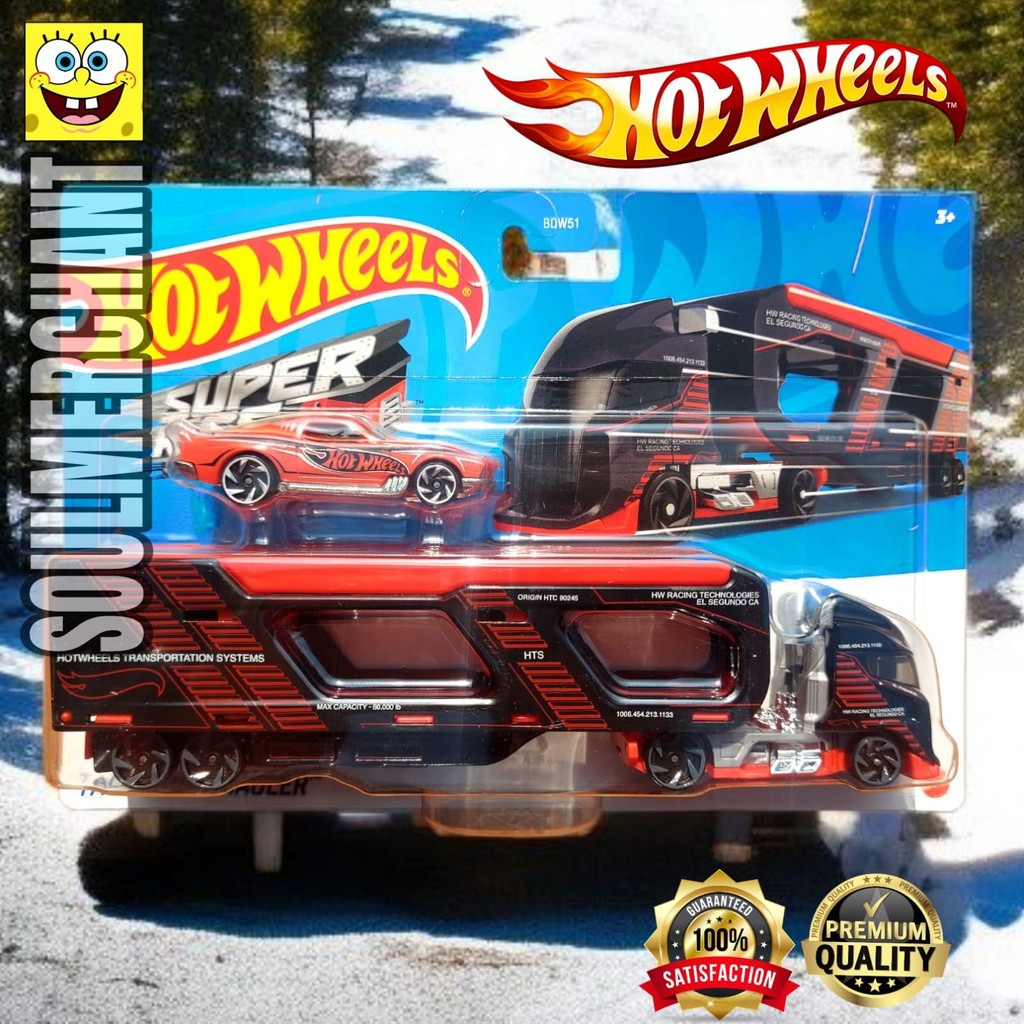 Hot Wheels Super Rigs Tall Order Hauler with BLVD Bruiser Diecast Truck Transport