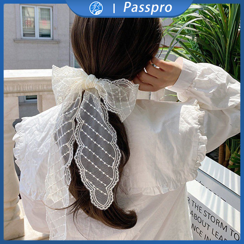 Lace Korean Scarf Pita Leher Wanita Scarf Estetik Hijab Scarf Leher Syal Lace Korea
