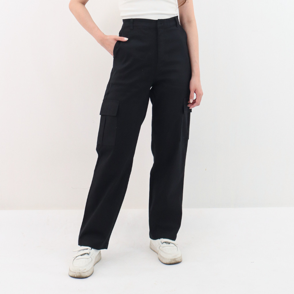 LAVONNE.STORE Loony - Cargo Highwaist Black - Pants