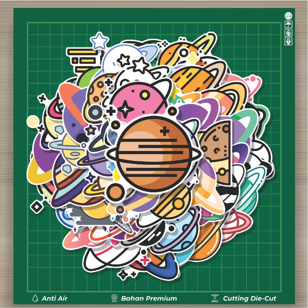

HOT 50 PCS STIKER Stiker Planet Saturnus Tata Surya Stiker Fashion Cars Decal Dingin Kartu Album Custom Vinyl Anti Air- Sticker Aesthetic Buku Journal Koper Casing HP Tablet Laptop Helm Motor Botol Minum