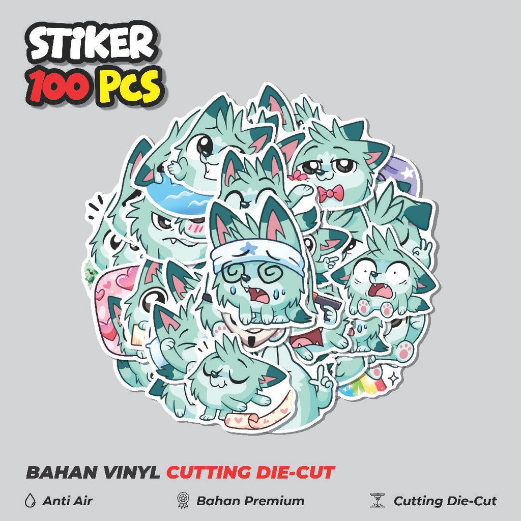 

Terbaru! 50 pcs Stiker Animal Warna Mint Dekorasi Lucu Kreatif untuk Notebook, Skateboard, HP