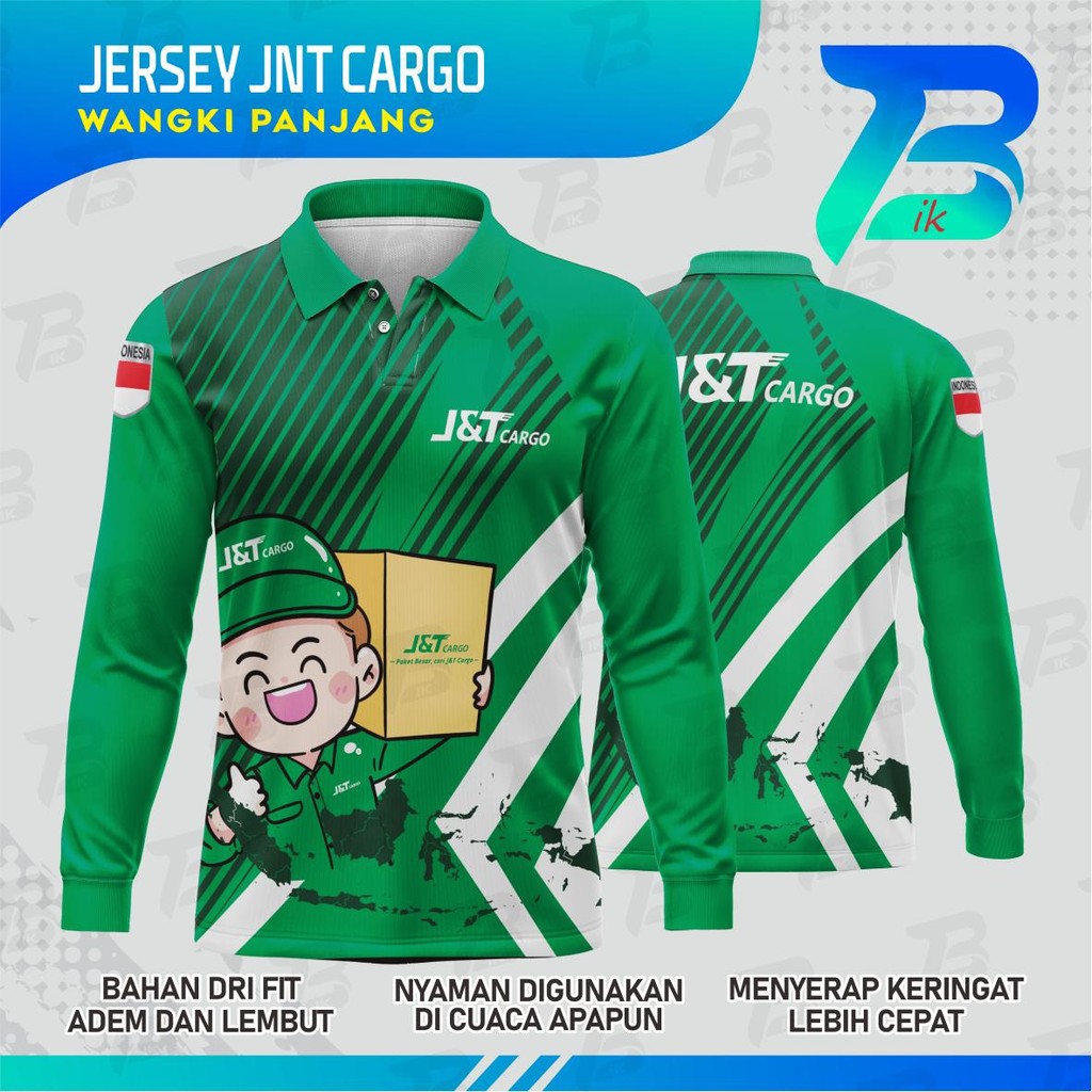 JERSEY WANGKI JNT CARGO LENGAN PANJANG/KAOS KERAH JNT CARGO FULLPRINTING/JERSEY POLO JNT CARGO