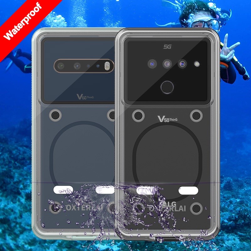 Kasus tahan air untuk LG V50 V60 V50S V40 V30 V20 G8 G8X G8S ThinQ Berenang Menyelam Penutup Olahrag