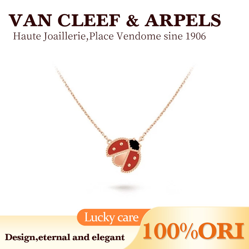 [100% Original] Van Cleef & Arpels Van Cleef & Arpels Ladybug Spreading Wings Carnelian 18K Rose Gol