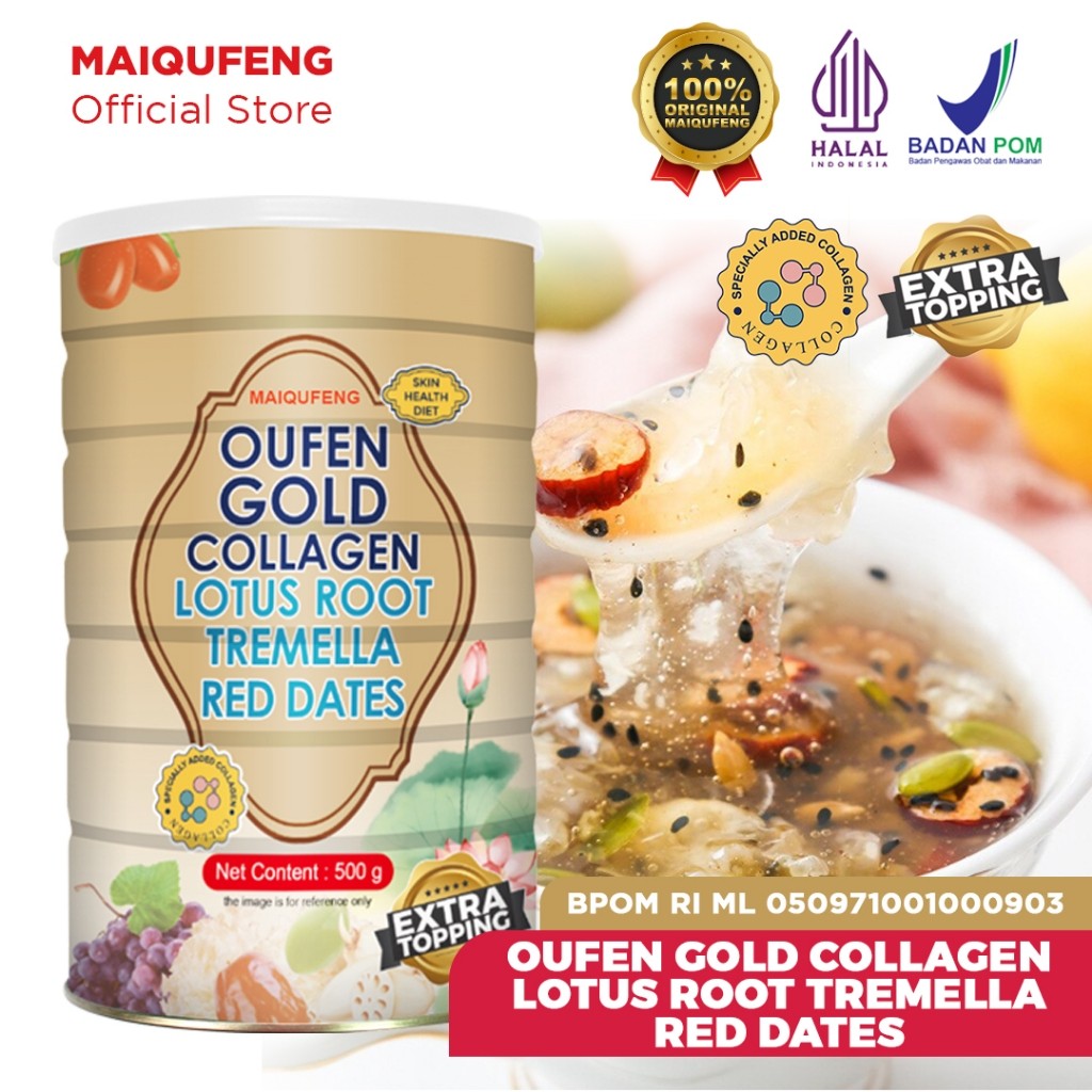 

MAIQUFENG Oufen Lotus Root Powder Origina l HALAL BPOM RI - Gold Tremela