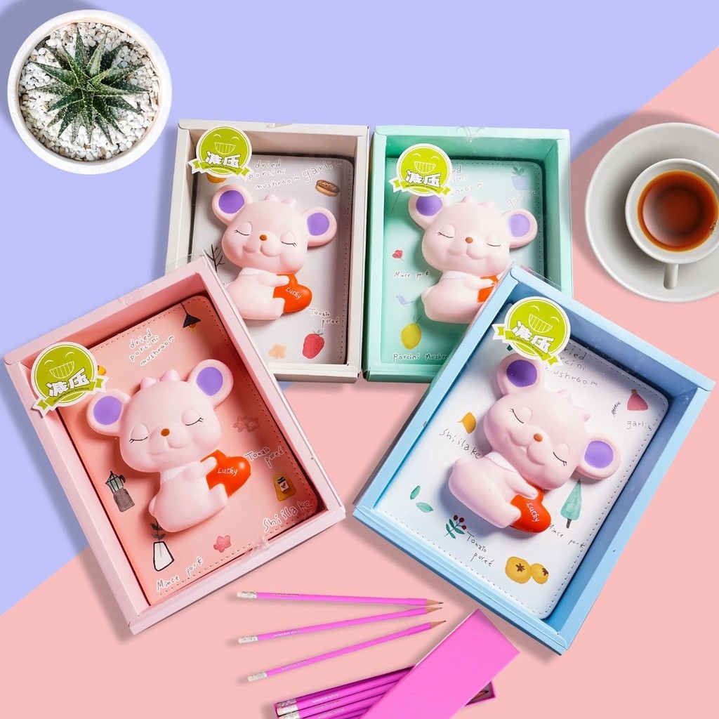 

Notebook Squishy Diary lucu Agenda jurnal planner Buku tulis anak Buku Catatan Karakter Tikus Lucu A5 Ukuran 13 x 17,5 cm- Mouse