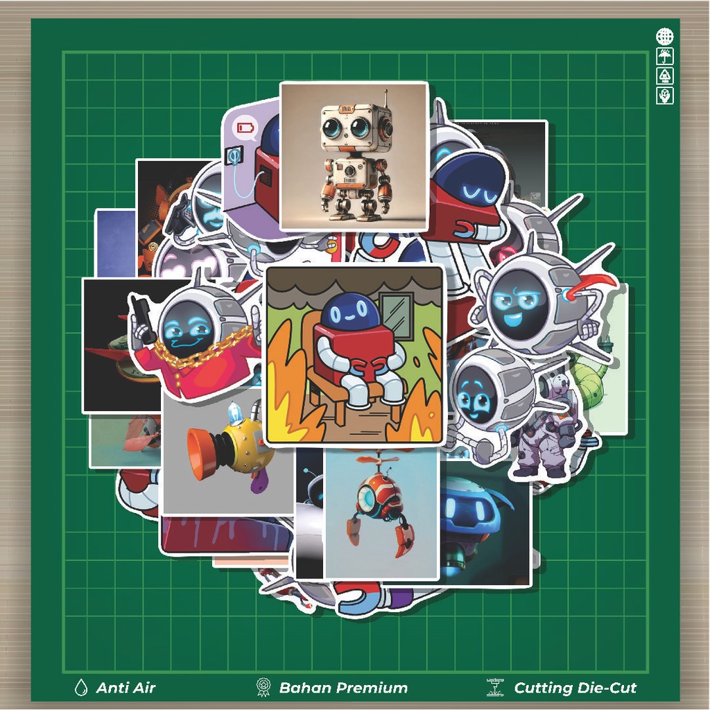 

HOT 50 PCS STIKER Stiker Robot M-300 Stiker Fashion Cars Decal Dingin Kartu Album Custom Vinyl Anti Air- Sticker Aesthetic Buku Journal Koper Casing HP Tablet Laptop Helm Motor Botol Minum