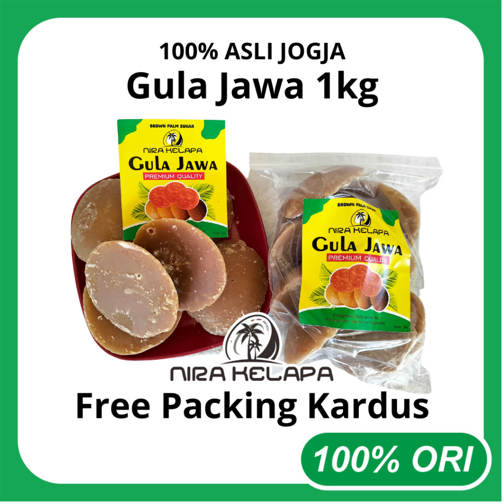 Gula Merah 1kg Asli Jogja Nira Kelapa Batok Jawa Original Premium Brown Sugar