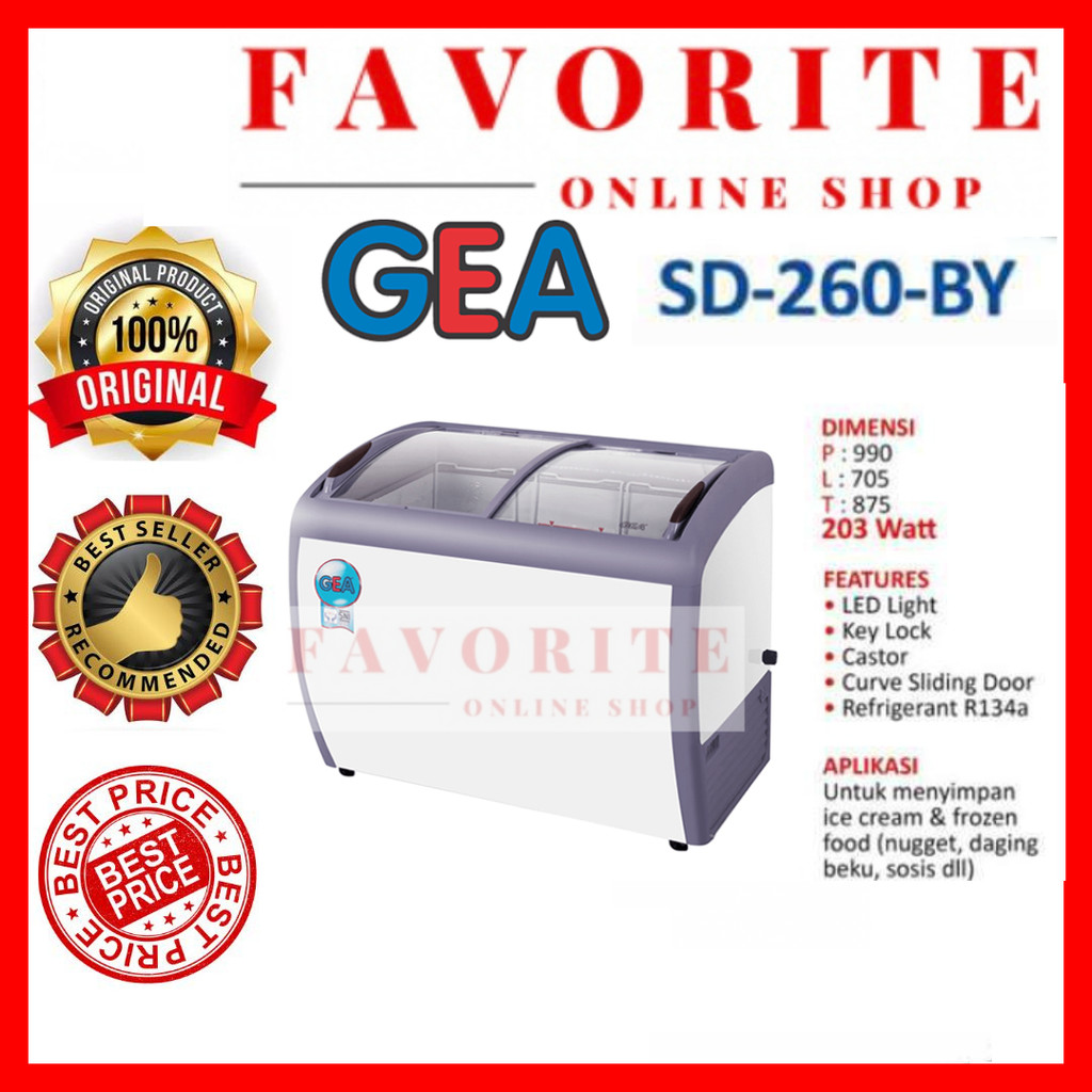 CHEST FREEZER GEA SD-260BY / GEA CHEST FREEZER SD 260 BY / SD 260BY  / FREEZER CURVE SD 260BY