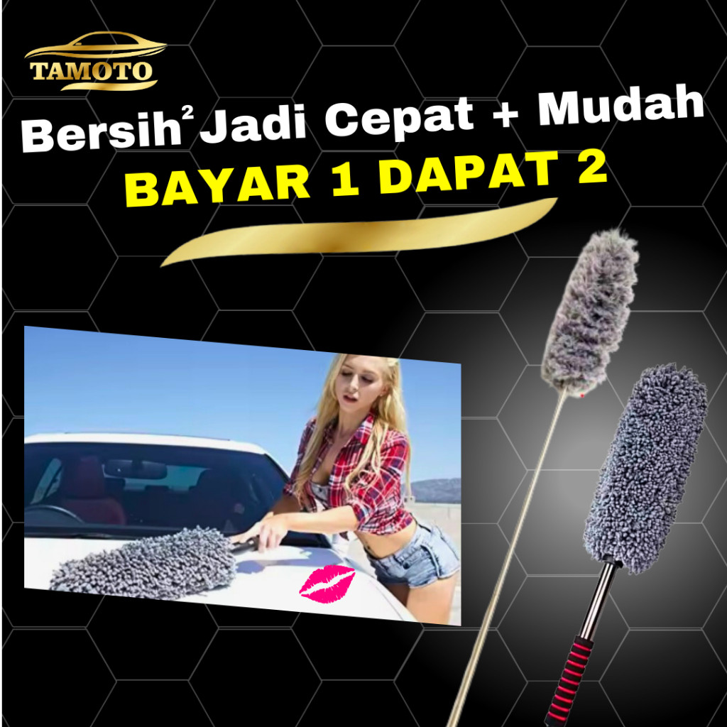 Kemoceng Mobil microfiber teleskopik anti gores panjang untuk pembersih debu mobil motor rumah