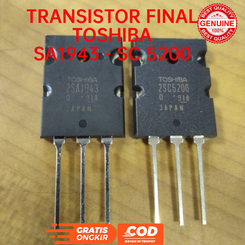 TRANSISTOR FINAL TOSHIBA 2SA1943 2SC5200 SA 1943 SC 5200 SATU SET