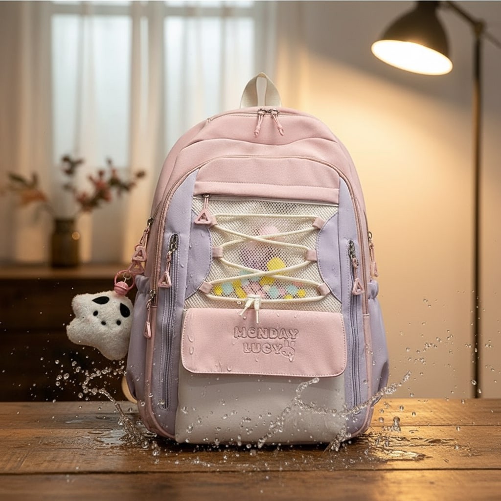 Tas Ransel Lucu Sekolah SMP SMA – Backpack Wanita Anti Air Trendy