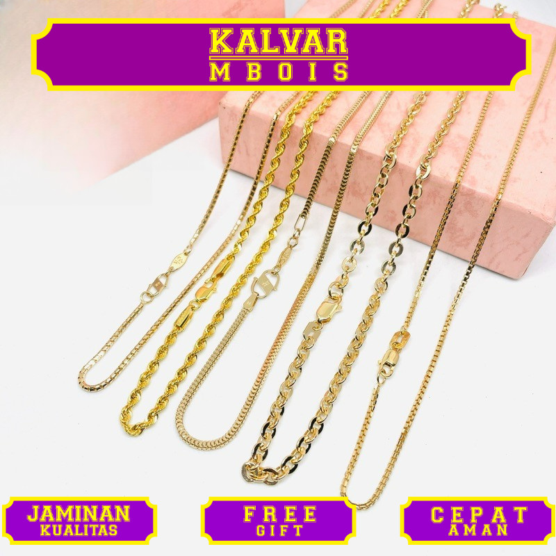 Kalung Emas Kadar 375/8k Asli Panjang 42-44cm-/+