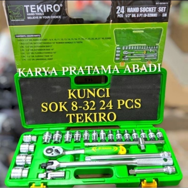 Kunci Sok Set Tekiro 8-32 24 pcs / Kunci Socket 24pcs
