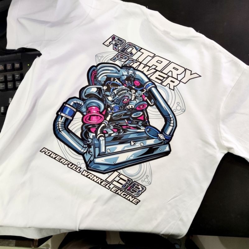 Kaos Mesin 13B Rotary Engine Wankel Engine RX7 JDM legend Kaos mobil Kaos Otomotif Rotary Power