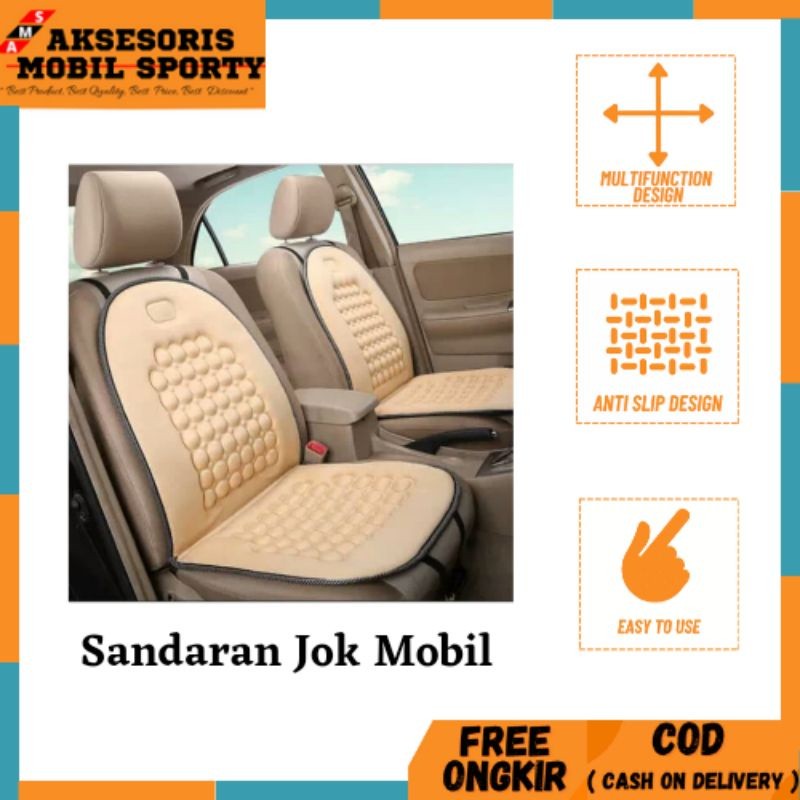Sandaran Jok Mobil Univesal Bantal Jok Kursi Mobil Pentolan Pijat Premium Anti Pegal Alas Jok Kursi 