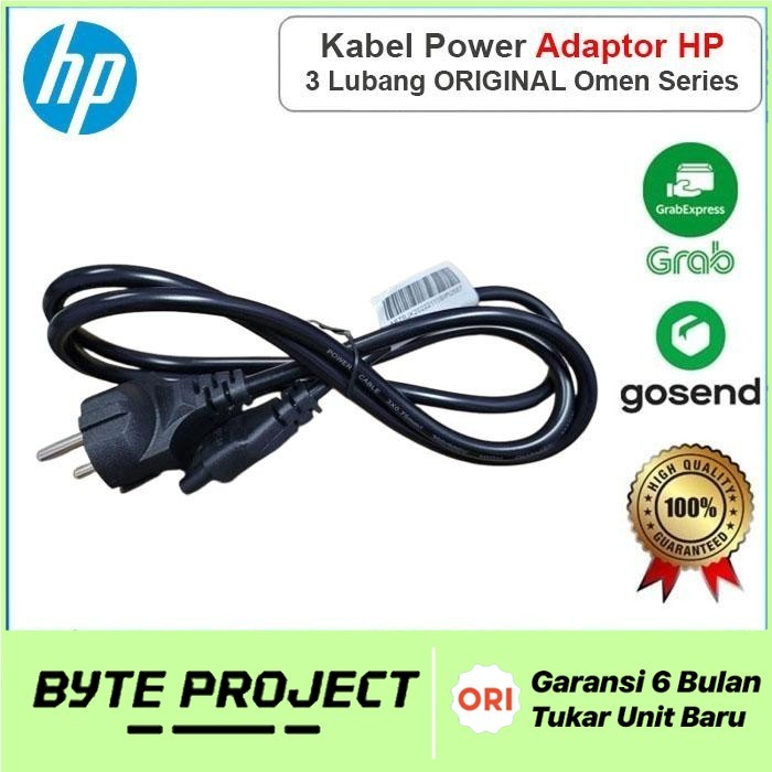 Kabel power adaptor 3 lubang laptop HP Omen 15 Omen 16 Omen 17 new ori