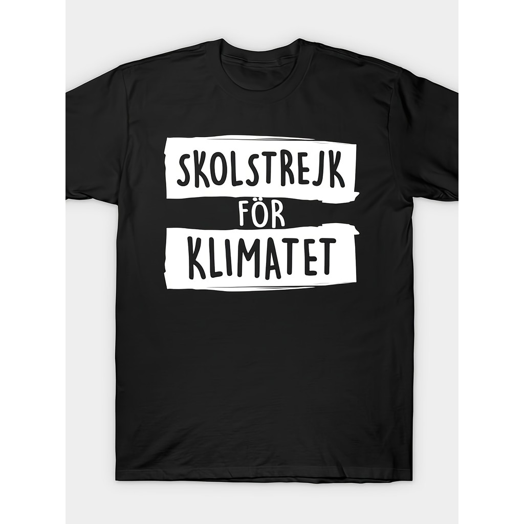 Kaos Aktivis Lingkungan Greta Thunberg - Desain SOLSTRJK KLIMATET, Unisex Adem