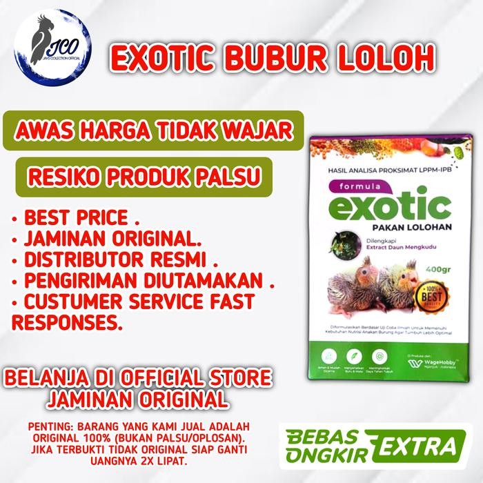 EXOTIC PAKAN LOLOHAN BURUNG ANAKAN PIYEK BURUNG LOVEBIRD FALK PARKIT