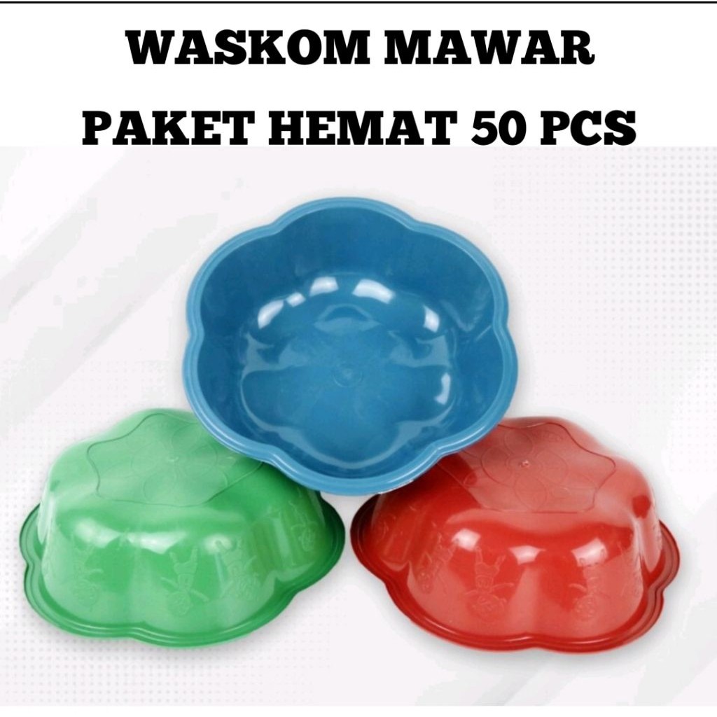 (50 PCS) Waskom Mawar / Waskom Hajatan / Baskom Plastik / Bak Berkat / Besek Hajatan