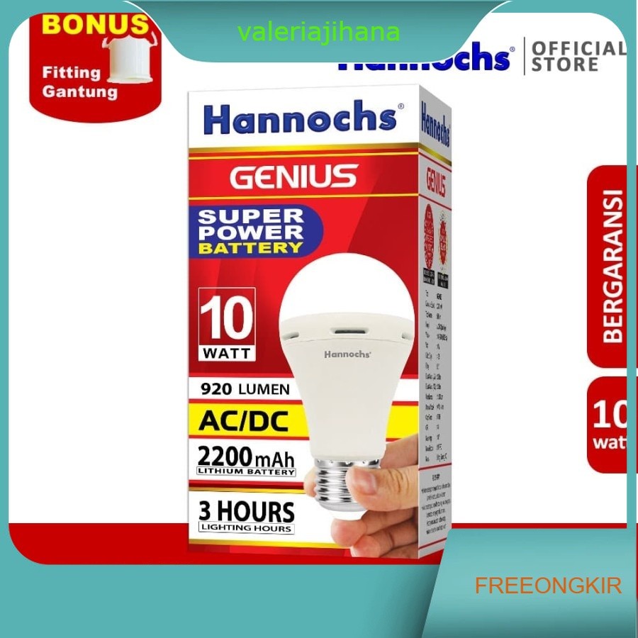 Hannochs Genius Lampu Emergency Hannochs Bohlam LED Bulb Hannochs 10W