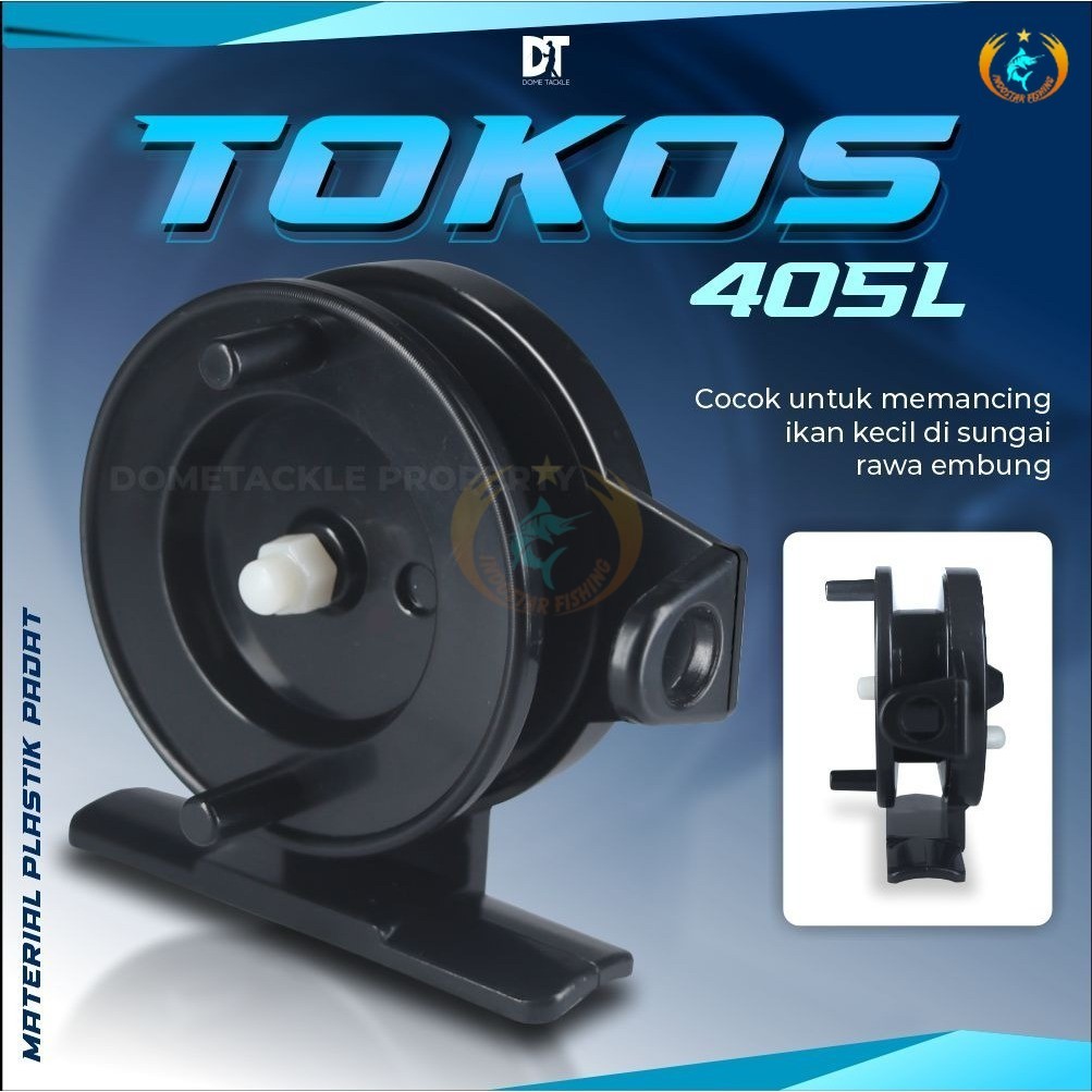 Indostar Surabaya Reel Tegek Copper Mandrel 48 gr TOKOS 405 Hitam Pancing Reel Pancing Mini Reel Teg