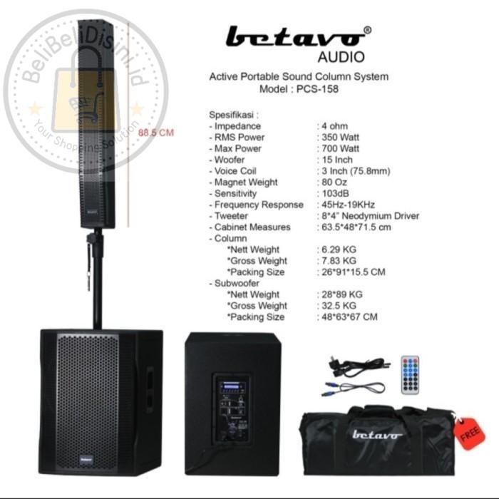 Speaker Aktif Column Satelite 15 Inch Betavo PCS 158 Original