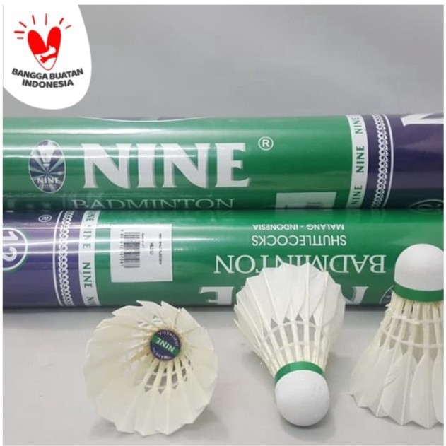 KOK - SHUTTLECOCK NINE HIJAU/ SILVER / HITAM ORIGINAL ISI 12 MALANG