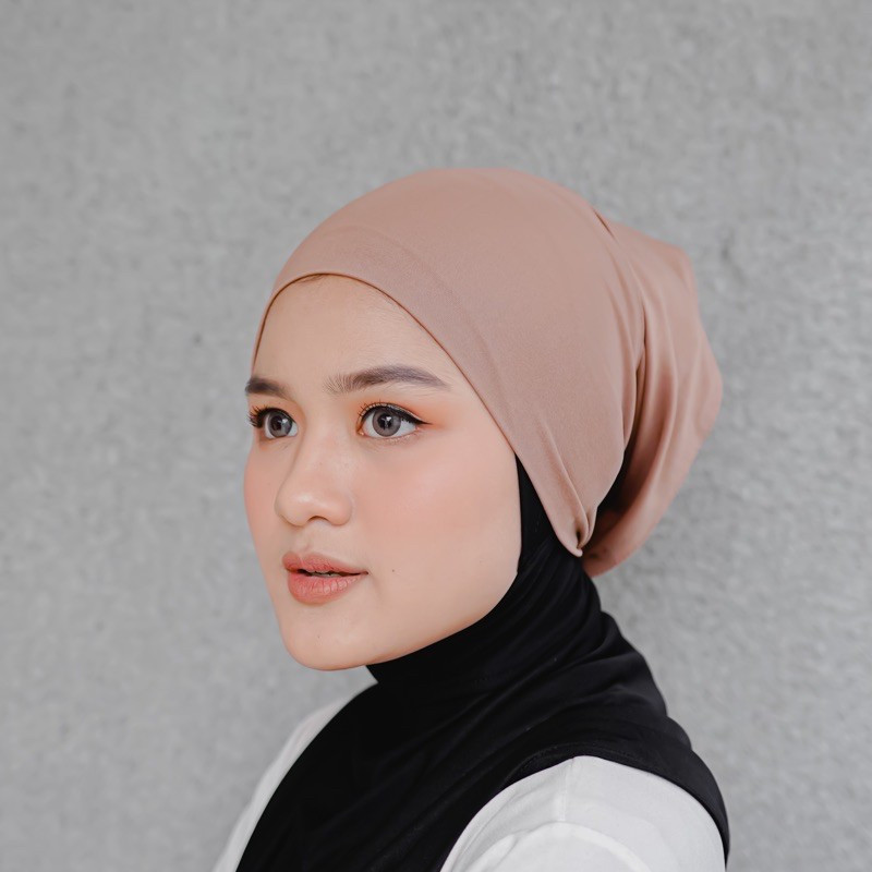 hijabinspo - Bandana Jersey Premium Katun Basic Jersey Ciput Anti Pusing Panjang Dalaman Kerudung