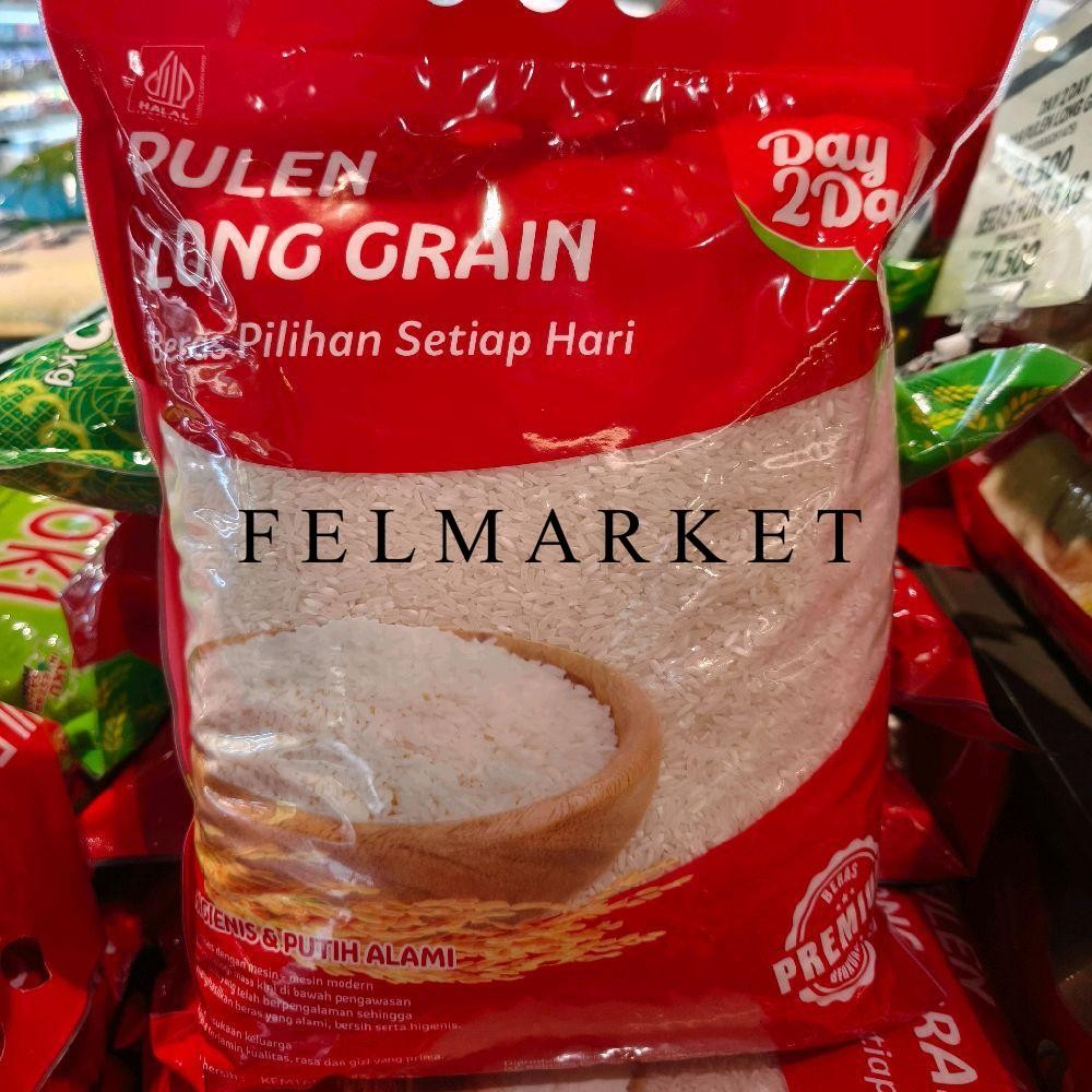 Beras Day2day Pulen Long Grain / Beras Pulen Wangi / 5 Kg