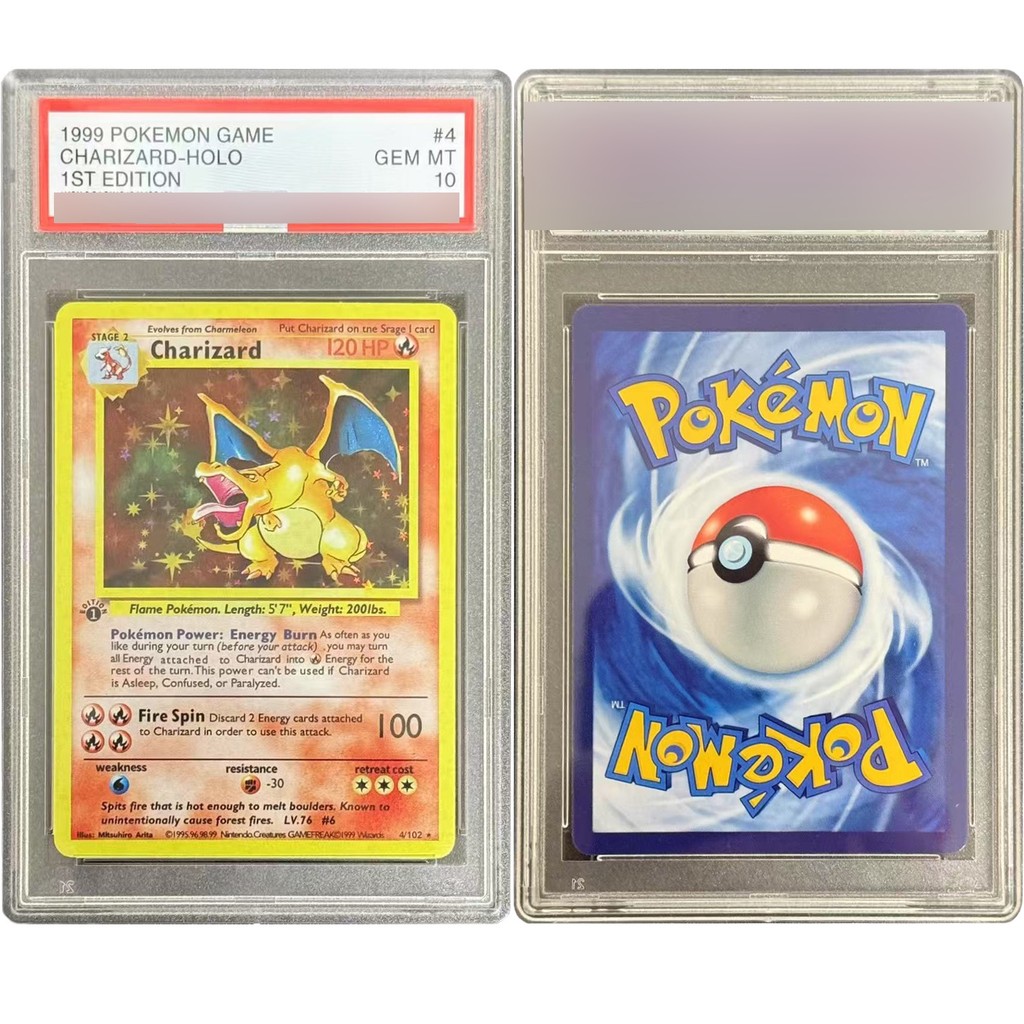 Diy PTCG 1999 First Generation Charizard English Collection Card Copy Version 10Points Rating Card C