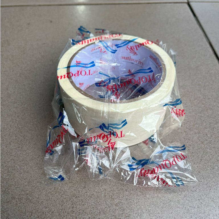 AUTHORITY MASKING TAPE 48MM 25 Y Isolasi Lakban Kertas TERMURAH PUTIH & KUNING