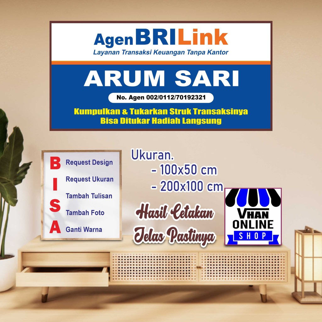 Cetak Backdrop Spanduk Banner Konter Brilink Keren