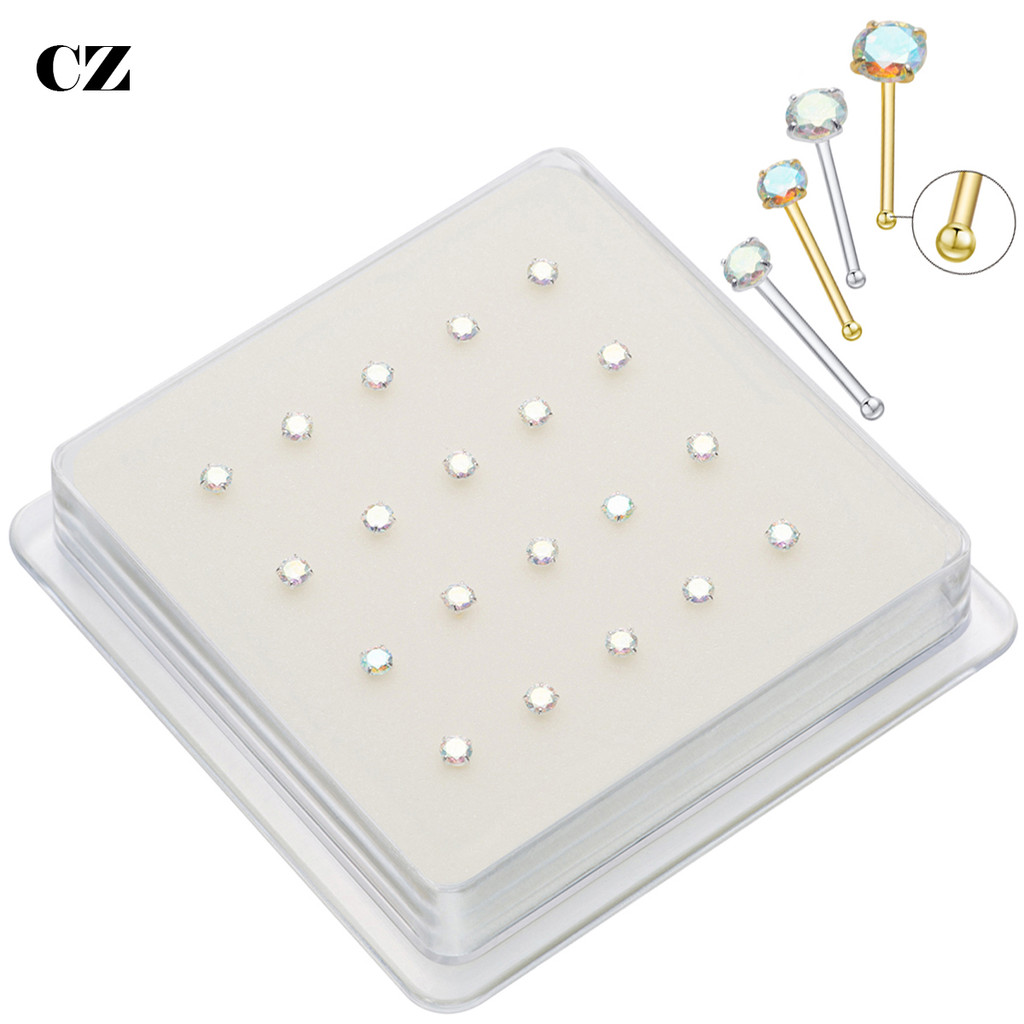 2024 New 1.5mm/2.0mm/2.5mm/3.0mm Zircon Nose Studs Women 925 Sterling Silver Nose Nail Fashion Nose 
