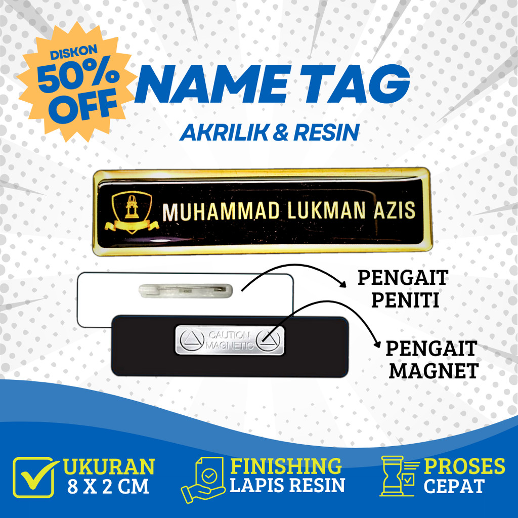 Nama Dada Plus Pin Korpri Nama Dada Kuningan Pin Korpri