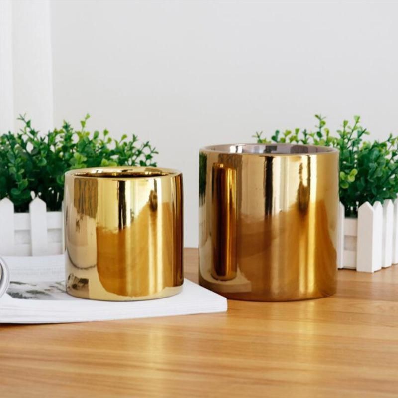 Vase Ceramic golden  - vas bunga keramik emas / pot bunga keramik emas