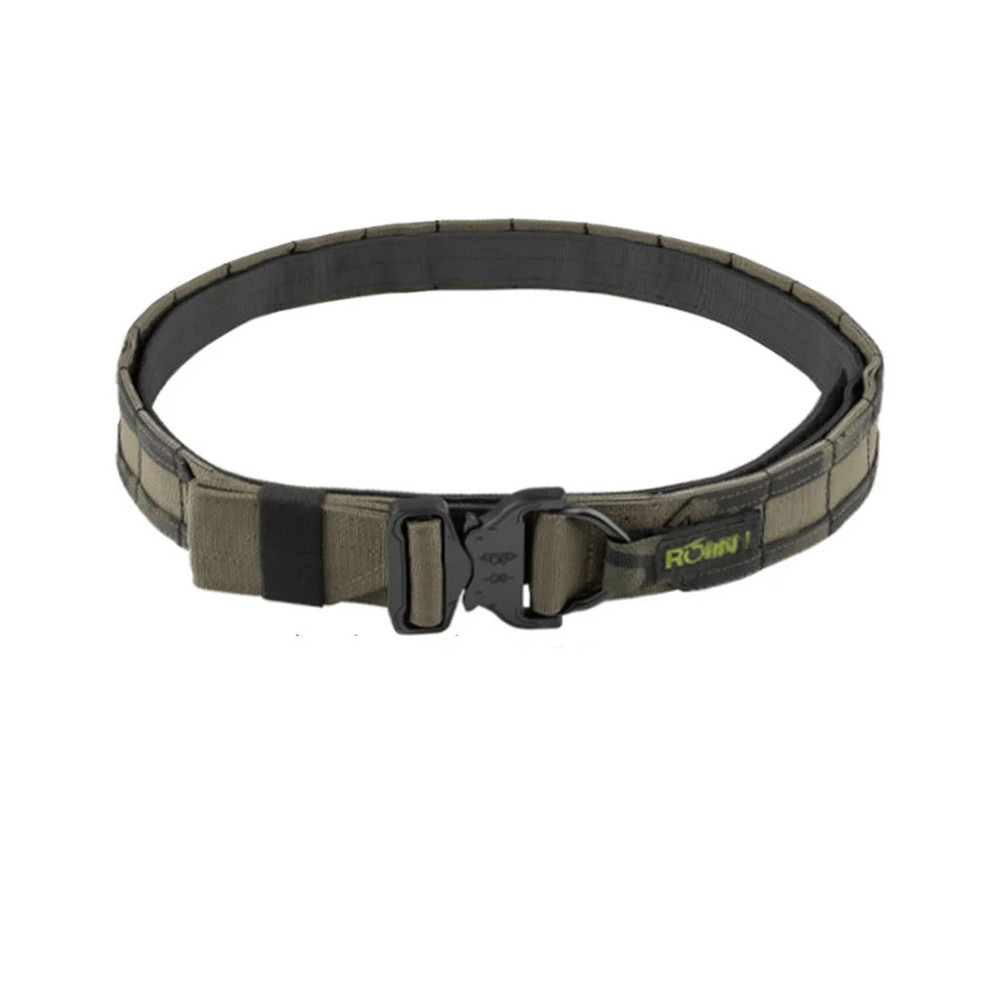 45cm 1.75 in Width Ronin Style Tactical Molle Belt Outdoor Hunting Double Layer Belt Molle System Be