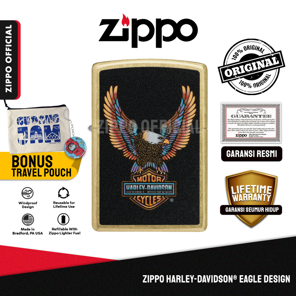 Zippo Harley-Davidson® Eagle Design 46678 | Garansi Lifetime | Original USA