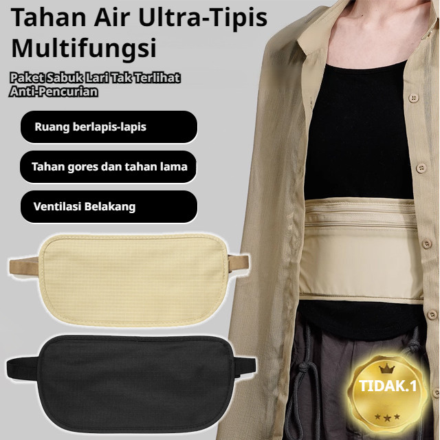 bag store ️(COD/Pengiriman Cepat 24 Jam)️【GRATIS ONGKIR】Tas Dompet Pinggang Travel Anti Maling Hidde