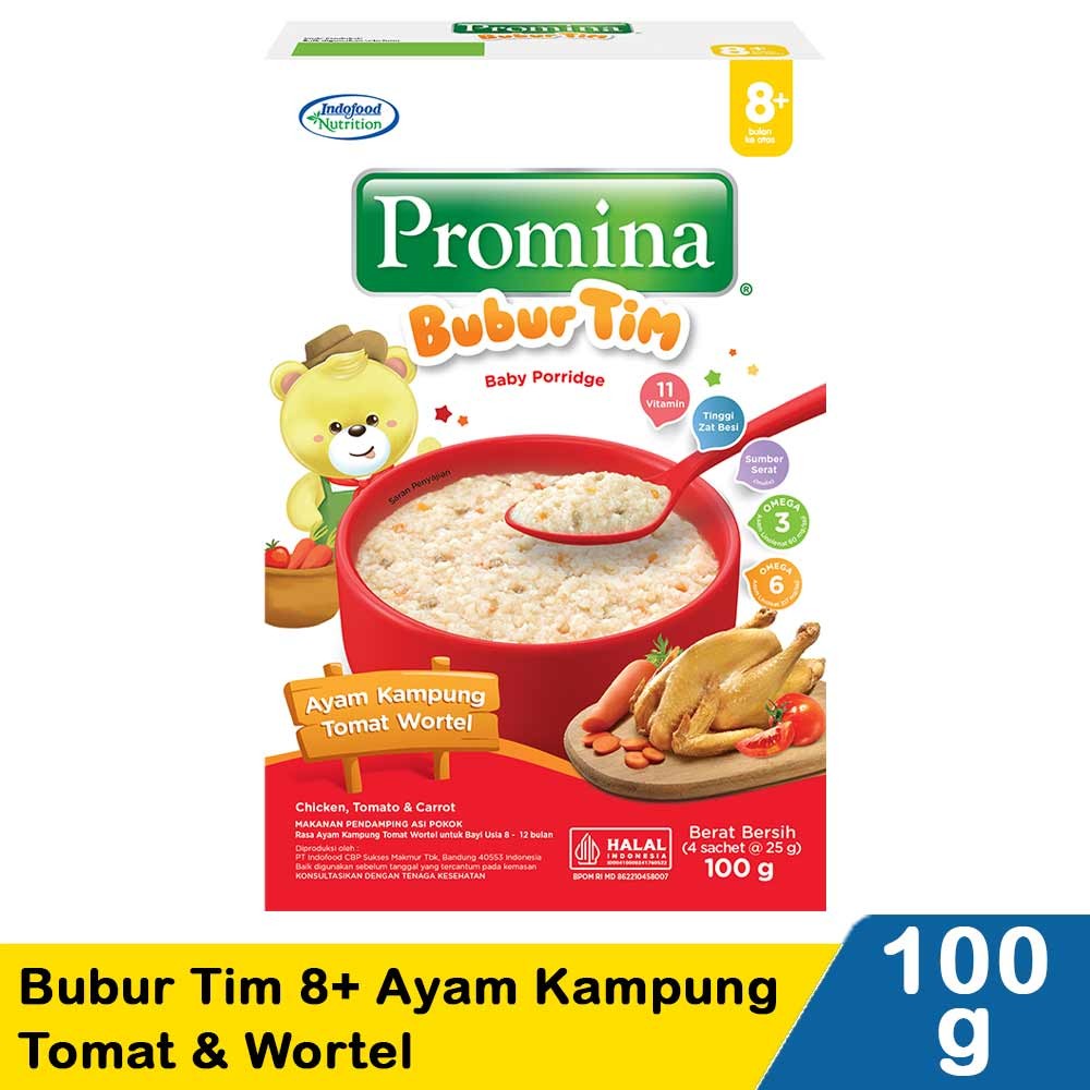 Promina Bubur Tim Ayam Kampung Tomat & Wortel 100G