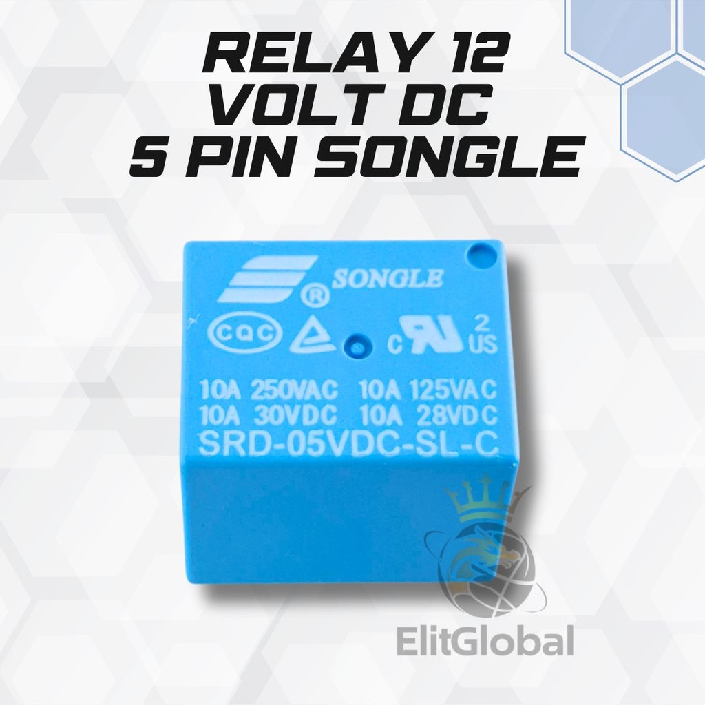 Relay 12 Volt DC 5 Pin Songle – SRD-12VDC-SL-C
