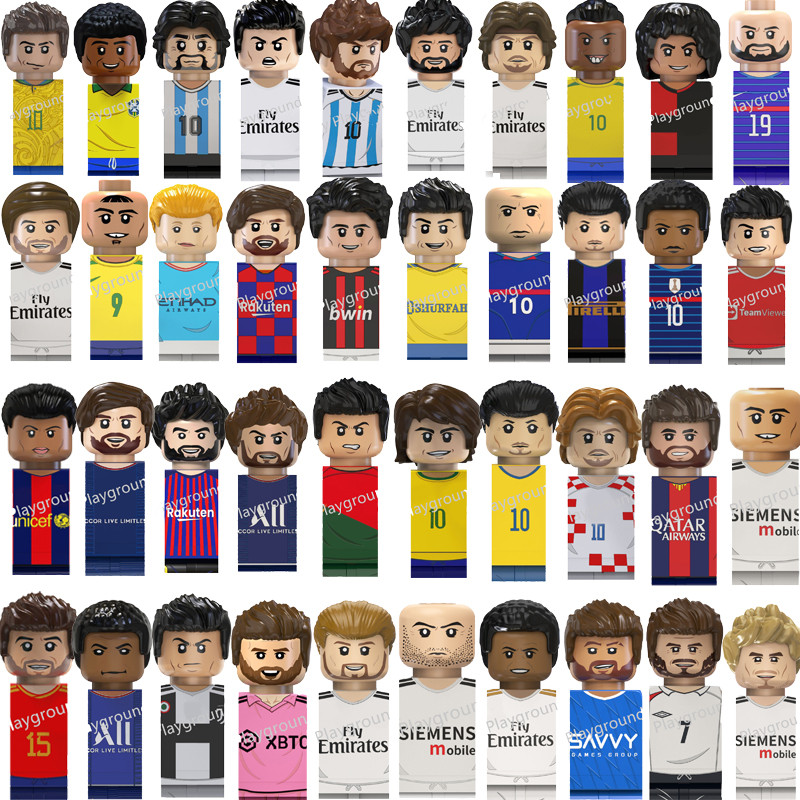 Football Stars Figure Sport Player Bailey Messi Ronaldo Building Blocks Bricks Mini Action Figures T