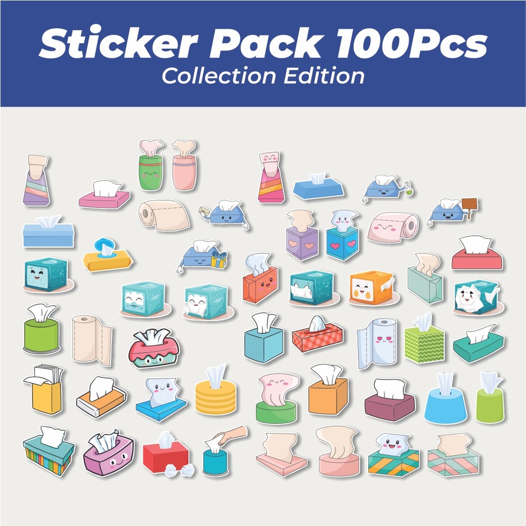 Hot Stiker Tissue Box Lucu Anti Air Stikers Berperekat Waterproof Sticker Decal Buat Motor Helm Buku