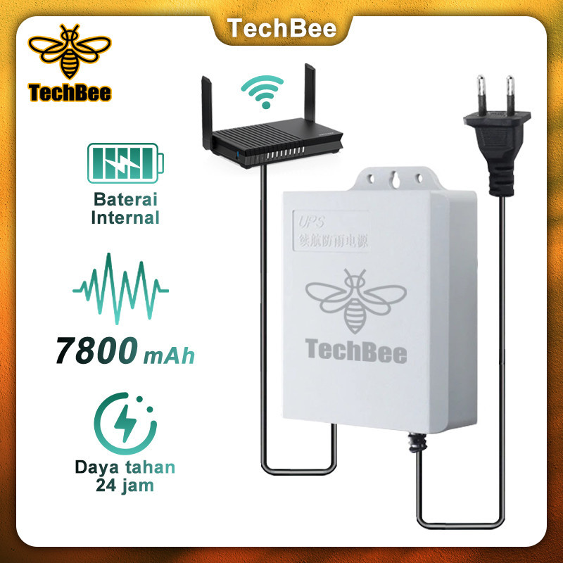 TechBee Ups 7800mAH Ups Mini 12v Untuk Wifi Ups Mini 12 Volt Ups Wifi Ups Cctv Ups Dc Mini Ups 12V2A