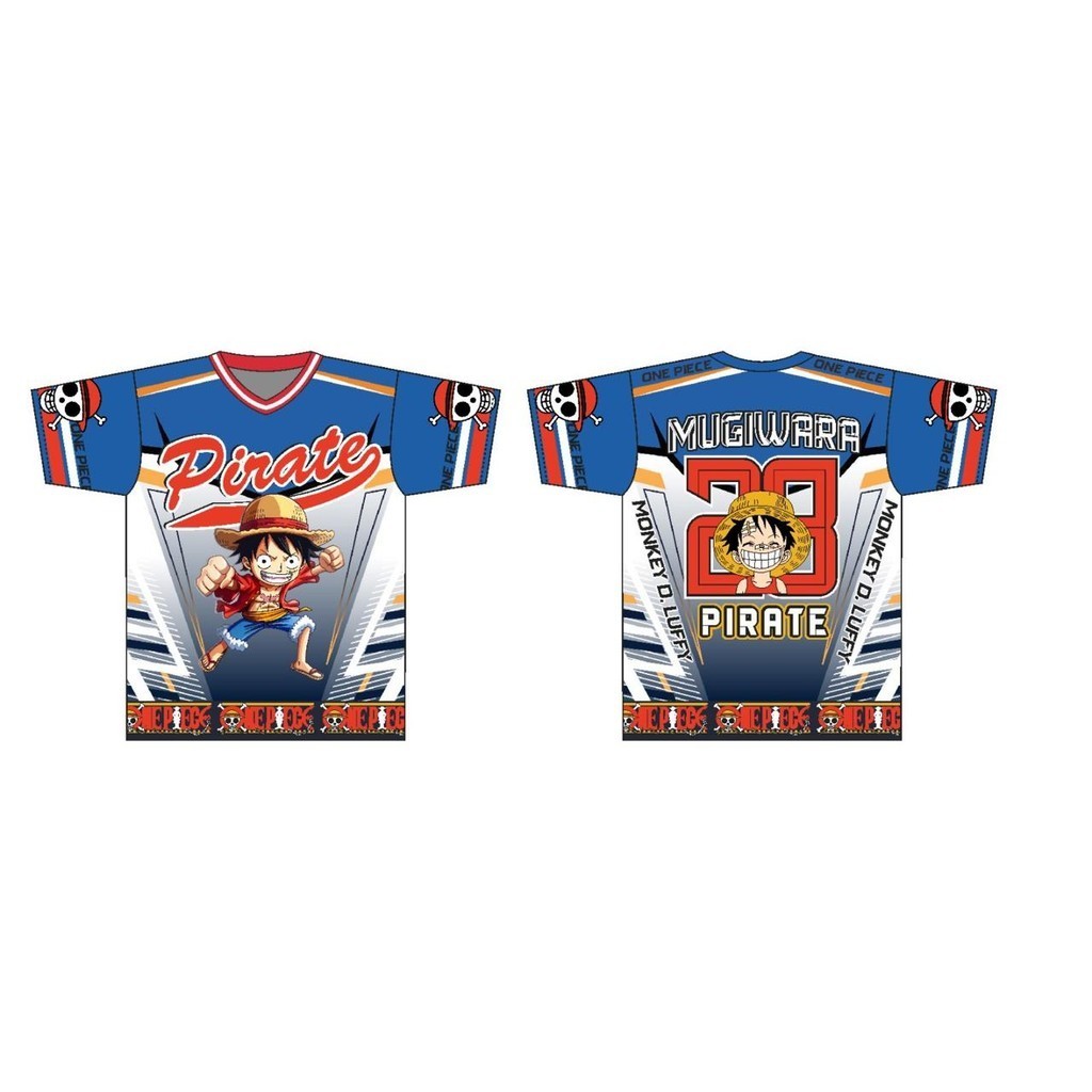 BAJU JERSEY ANAK LAKI LAKI DAN PEREMPUAN STRAW HAT PIRATES ANIME ONE PIECE / BAJU OLAHRAGA UNISEX KE