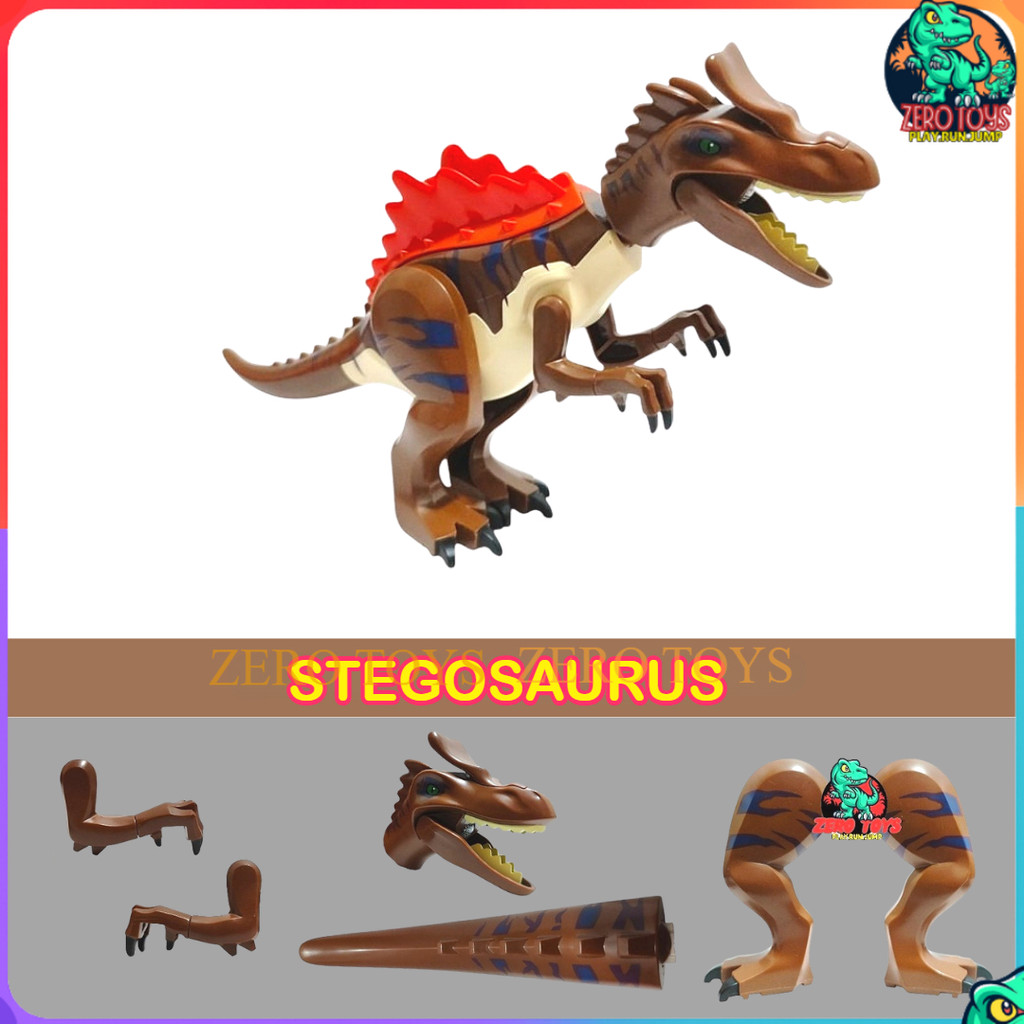 Mainan Figure Dinosaurus DIY Stegosaurus Nyala & Bersuara