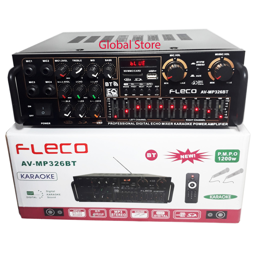 Fleco Power Amplifier Bluetooth AV-MP326A Stereo Karaoke NEWW